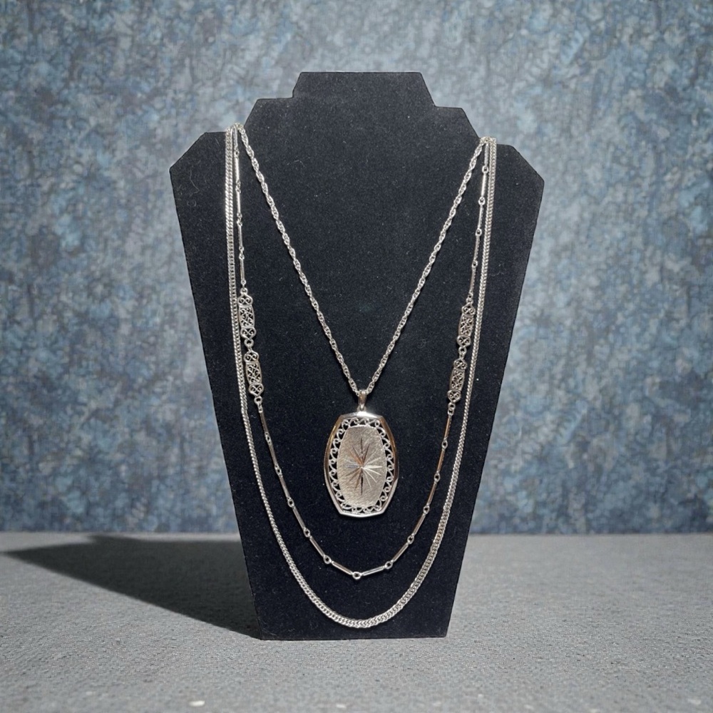 N344 NEW Three strand Laser Cut Medallion and Specialty Chains